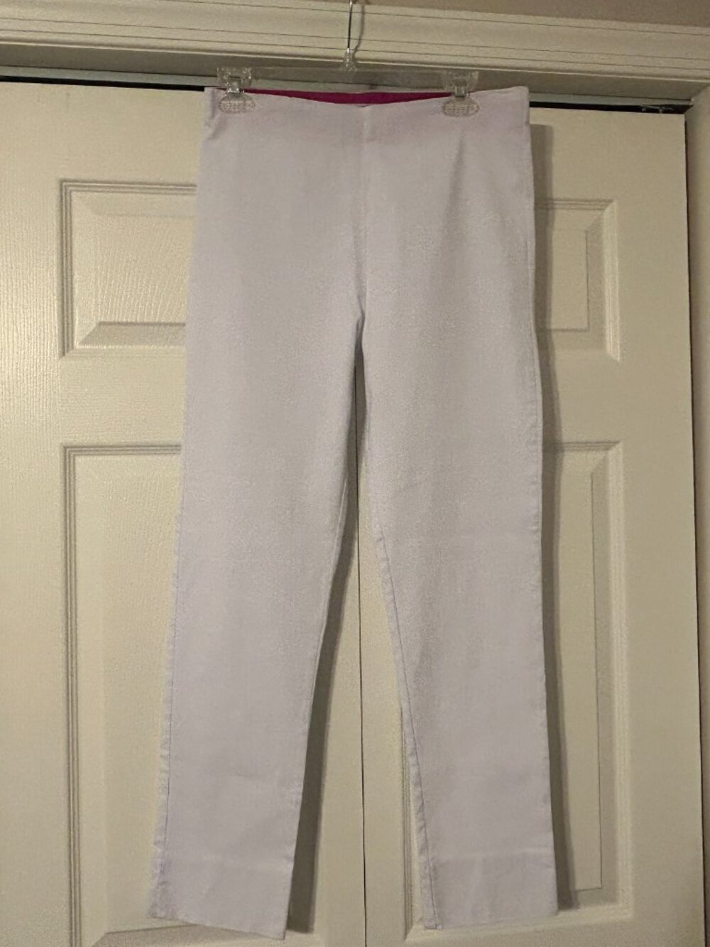 Womens GRETCHEN SCOTT Sz M White Stretchy Pull-On Ankle Pants